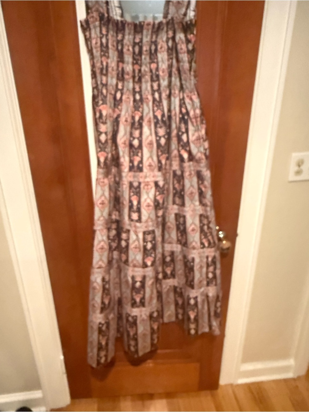 Hill House Maxi Dress in Navy and Coral Print NWOT - Picture 3 of 4